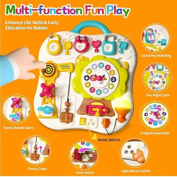 Brand New Exploration Busy Board Montessori Colorful Travel Toddler Sensory Toy - Picture 15 of 16